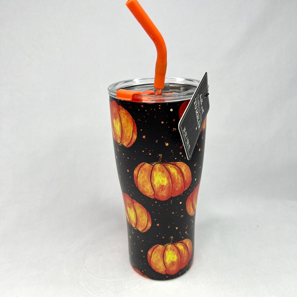 NWT Pumpkin Double Wall Stainless Steel Tumbler 30oz